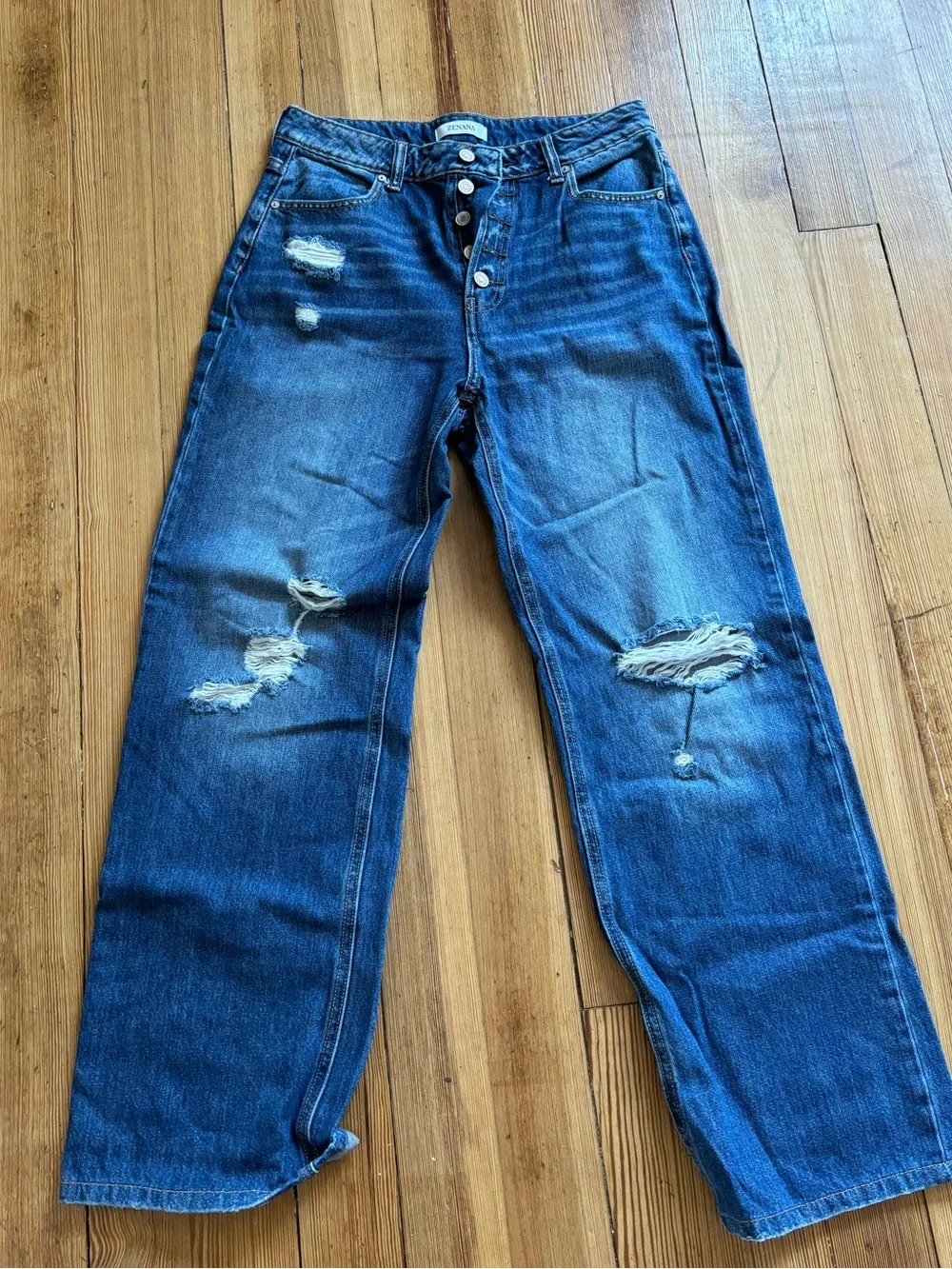 Women’s Distressed Blue Denim Jeans
